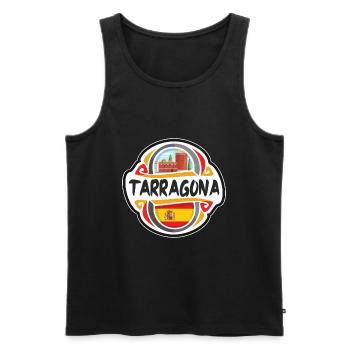 Tarragona Spanien Flagge Abzeichen Reise Souvenir Briefmarke - Männer Premium Bio Tank Top - Schwarz - Vorne - AI Model Male 178 light (178cm)