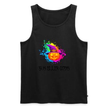 Halloween Bus eller godis Idée cadeau - Débardeur bio Premium Homme - noir - Devant - Michal (187cm)