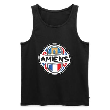 Amiens Frankreich Flagge Abzeichen Reise Souvenir Briefmarke - Männer Premium Bio Tank Top - Schwarz - Vorne - Michal (187cm)