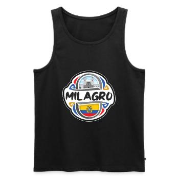 Milagro Équateur Drapeau Badge Souvenir de Voyage Timbre Souvenir - Débardeur bio Premium Homme - noir - Devant - Michal (187cm)