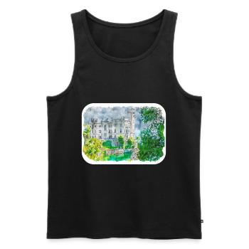 Italy Watercolor Sketch Hand Drawn Illustration - Men's Premium Organic Tank Top - black - Front - Michal (187cm)