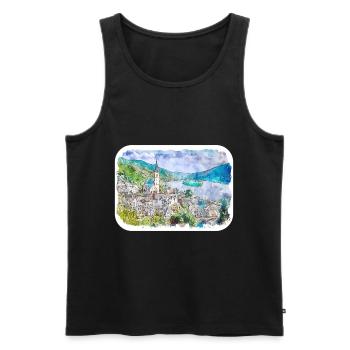 Allemagne Aquarelle Esquisse Dessinée à la main Illustration - Débardeur bio Premium Homme - noir - Devant - Michal (187cm)