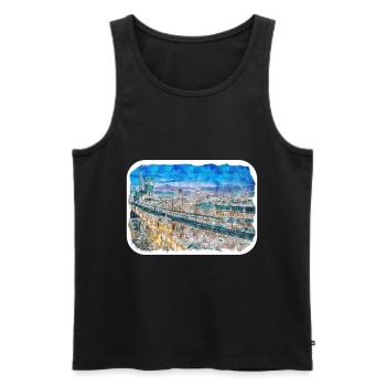 Zürich Schweiz Aquarell Skizze Illustration - Männer Premium Bio Tank Top - Schwarz - Vorne - Michal (187cm)
