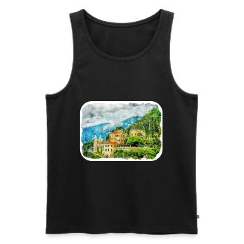Italy Watercolor Sketch Hand Drawn Illustration - Men's Premium Organic Tank Top - black - Front - Michal (187cm)