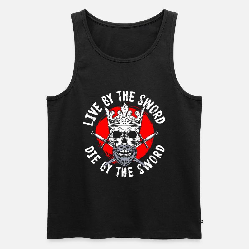Krieger Samurai Geek Fechten - Männer Premium Bio Tank Top - Schwarz