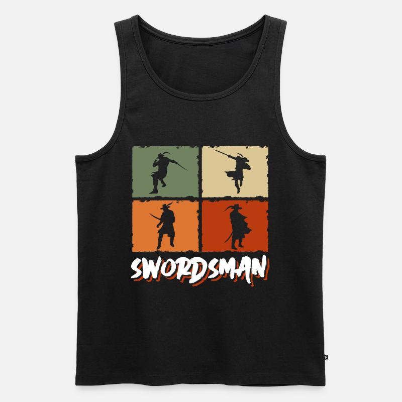 Schwert Kampf - Männer Premium Bio Tank Top - Schwarz