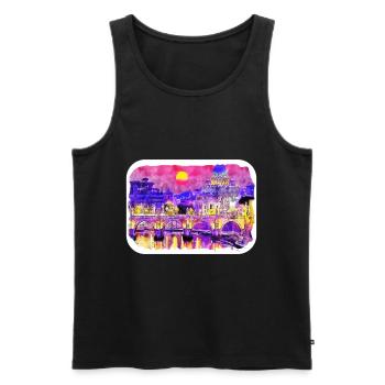 Rom Italien Aquarell Skizze Handgezeichnetes Gemälde - Männer Premium Bio Tank Top - Schwarz - Vorne - Michal (187cm)