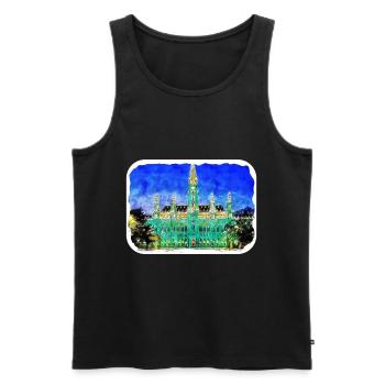 Vienna Austria Watercolor Sketch Illustration - Men's Premium Organic Tank Top - black - Front - AI Model Male 178 light (178cm)