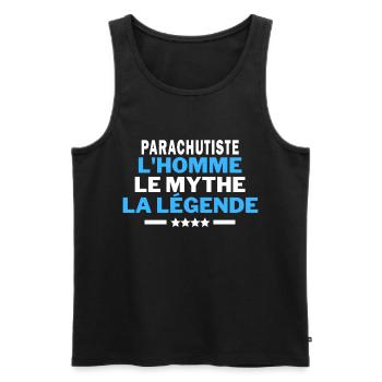 PARACHUTISTE l'homme le mythe la légende - humour - Men's Premium Organic Tank Top - black - Front - Michal (187cm)