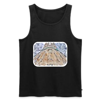 Spain Watercolor Sketch Hand Drawn Illustration - Men's Premium Organic Tank Top - black - Front - AI Model Male 178 light (178cm)