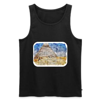 Cairo Egypt Watercolor Sketch Drawn Illustration - Men's Premium Organic Tank Top - black - Front - Michal (187cm)