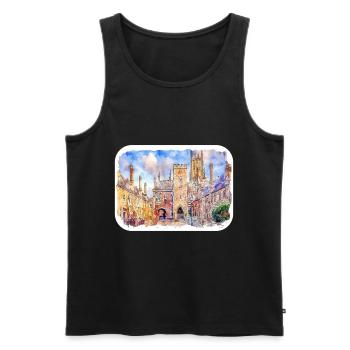 Uk Landmark Watercolor Sketch Painting Illustratio - Men's Premium Organic Tank Top - black - Front - Michal (187cm)