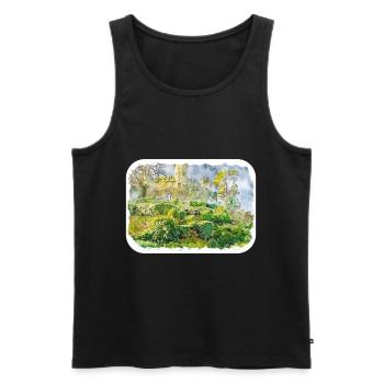 Angleterre Royaume-Uni Aquarelle Esquisse Dessinée à la main Peinture - Débardeur bio Premium Homme - noir - Devant - Michal (187cm)