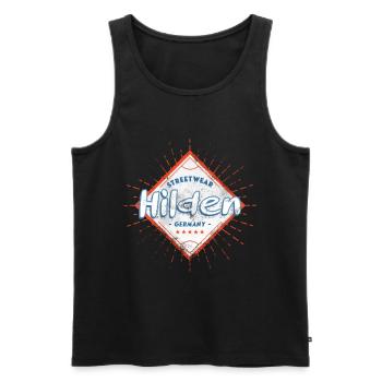 Hilden Germany City Skyline Home Love - Men's Premium Organic Tank Top - black - Front - AI Model Male 178 light (178cm)