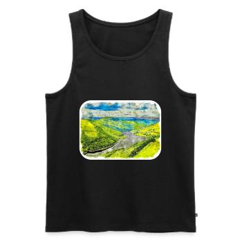 England UK Watercolor Sketch Painting Illustration - Men's Premium Organic Tank Top - black - Front - Michal (187cm)