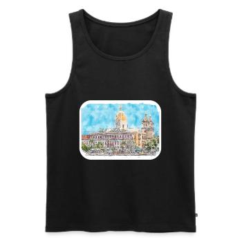 Cartagena Kolumbien Aquarell Skizze Gezeichnet Illustr - Männer Premium Bio Tank Top - Schwarz - Vorne - Michal (187cm)