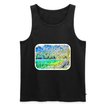 Europa Aquarellskizze Handgezeichnete Illustration - Männer Premium Bio Tank Top - Schwarz - Vorne - Michal (187cm)