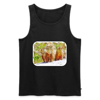 Russland Aquarellskizze Handgezeichnete Illustration - Männer Premium Bio Tank Top - Schwarz - Vorne - Michal (187cm)