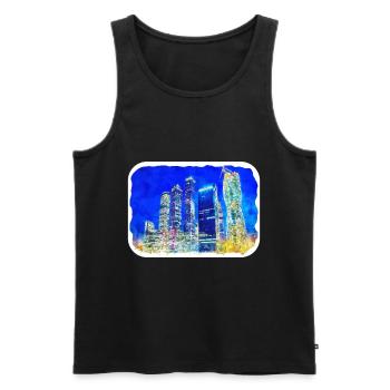 Moskau Russland Aquarell Skizze gezeichnete Zeichnung - Männer Premium Bio Tank Top - Schwarz - Vorne - Michal (187cm)