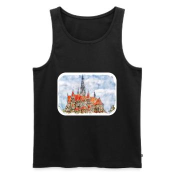 Allemagne Aquarelle Esquisse Dessinée à la main Illustration - Débardeur bio Premium Homme - noir - Devant - Michal (187cm)