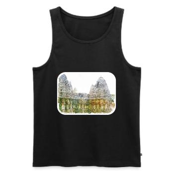 Indien Wahrzeichen Aquarell Skizze Farbe Illustratio - Männer Premium Bio Tank Top - Schwarz - Vorne - Michal (187cm)