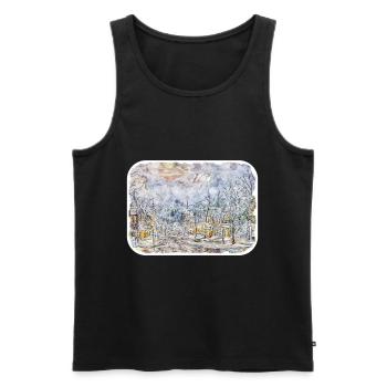 Autriche Aquarelle Esquisse Dessinée à la main Illustration - Débardeur bio Premium Homme - noir - Devant - Michal (187cm)