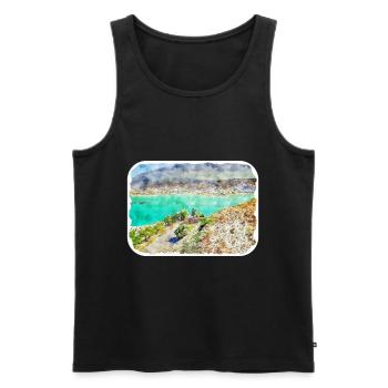 Griechenland Aquarellskizze Handgezeichnete Illustration - Männer Premium Bio Tank Top - Schwarz - Vorne - Michal (187cm)