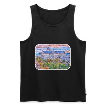 Europa Aquarellskizze Handgezeichnete Illustration - Männer Premium Bio Tank Top - Schwarz - Vorne - Michal (187cm)