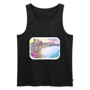 Marrakesch Marokko Aquarell Skizze gezeichnet Paintin - Männer Premium Bio Tank Top - Schwarz - Vorne - Michal (187cm)