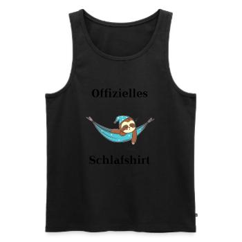 Offizielles Schlafshirt Faultier Geschenkidee süß - Männer Premium Bio Tank Top - Schwarz - Vorne - AI Model Male 178 light (178cm)