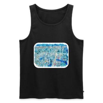 Chicago USA Watercolor Sketch Drawn Illustration - Men's Premium Organic Tank Top - black - Front - Michal (187cm)