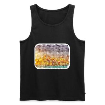 Istanbul Turkey Watercolor Sketch Illustration - Men's Premium Organic Tank Top - black - Front - Michal (187cm)
