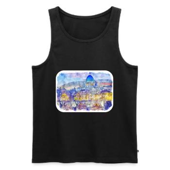 Rom Italien Aquarell Skizze Gemälde Illustration - Männer Premium Bio Tank Top - Schwarz - Vorne - Michal (187cm)