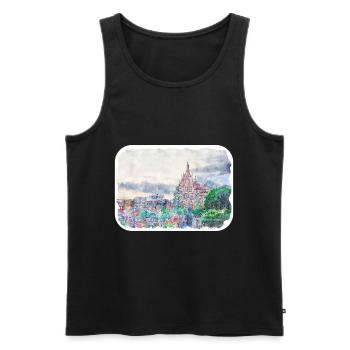 San Miguel De Allende Mexique Aquarelle Esquisse Dra - Débardeur bio Premium Homme - noir - Devant - Michal (187cm)