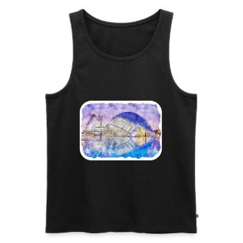 Spain Watercolor Sketch Hand Drawn Illustration - Men's Premium Organic Tank Top - black - Front - AI Model Male 178 light (178cm)
