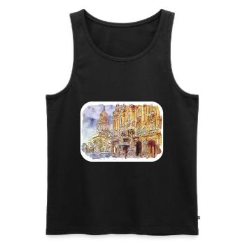 Habana Kuba Aquarell Skizze Gezeichnete Illustration - Männer Premium Bio Tank Top - Schwarz - Vorne - Michal (187cm)