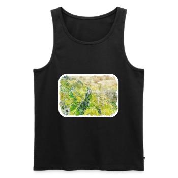 Scotland UK Watercolor Sketch Drawn Illustration - Men's Premium Organic Tank Top - black - Front - Michal (187cm)