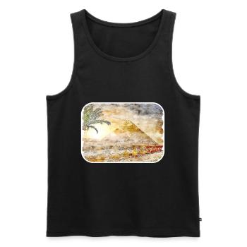 Cairo Egypt Watercolor Sketch Drawn Illustration - Men's Premium Organic Tank Top - black - Front - Michal (187cm)