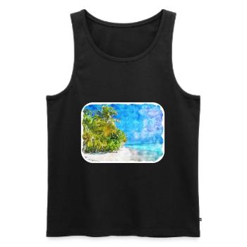 Maldives Watercolor Sketch Hand Drawn Illustration - Men's Premium Organic Tank Top - black - Front - Michal (187cm)
