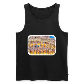 Rom Italien Aquarell Skizze Handgezeichnetes Gemälde - Männer Premium Bio Tank Top - Schwarz - Vorne - Michal (187cm)