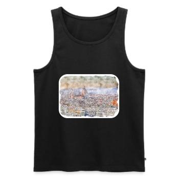 Italien Aquarellskizze Handgezeichnete Illustration - Männer Premium Bio Tank Top - Schwarz - Vorne - Michal (187cm)