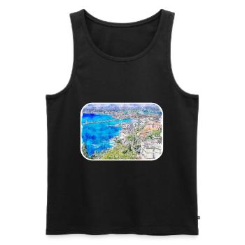 Frankreich Aquarell Handgezeichnete Skizze Illustration - Männer Premium Bio Tank Top - Schwarz - Vorne - Michal (187cm)
