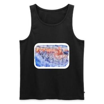 Slowakei Wahrzeichen Aquarell Skizze Illustration - Männer Premium Bio Tank Top - Schwarz - Vorne - Michal (187cm)