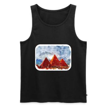 Cairo Egypt Watercolor Sketch Drawn Illustration - Men's Premium Organic Tank Top - black - Front - Michal (187cm)