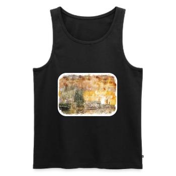St. Petersburg Russland Aquarell Skizzenmalerei - Männer Premium Bio Tank Top - Schwarz - Vorne - Michal (187cm)