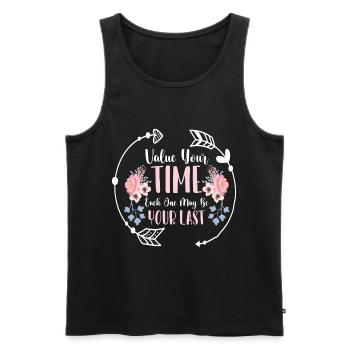 Uhr Symbol Form Unternehmung - Männer Premium Bio Tank Top - Schwarz - Vorne - AI Model Male 178 light (178cm)