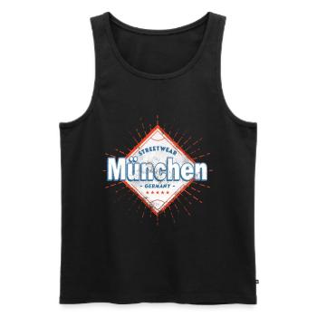 Munich Allemagne City Skyline Home Love - Débardeur bio Premium Homme - noir - Devant - Michal (187cm)