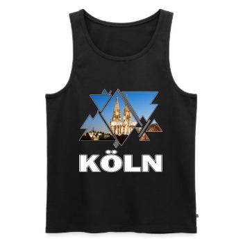 Cathédrale de Cologne Allemagne Ville Skyline Home Love - Débardeur bio Premium Homme - noir - Devant - Michal (187cm)