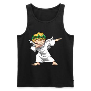 Christkind Weihnacht für Männer, Frauen und - Männer Premium Bio Tank Top - Schwarz - Vorne - Michal (187cm)