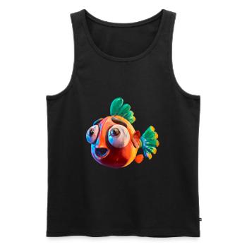 Poisson rouge choquant - Débardeur bio Premium Homme - noir - Devant - AI Model Male 178 light (178cm)